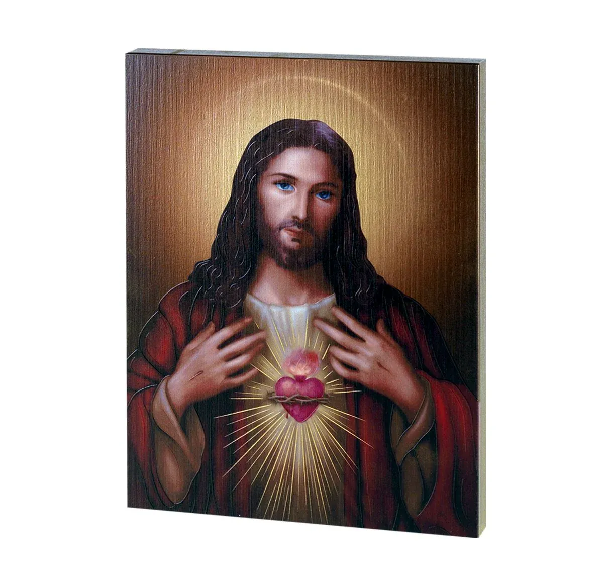 Sacred Heart Lg Gold Plaque