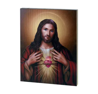 Sacred Heart Lg Gold Plaque
