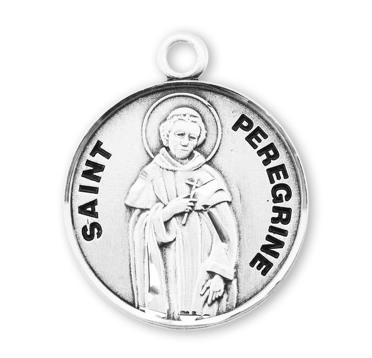 St Peregrine Round Medal 20" Chain