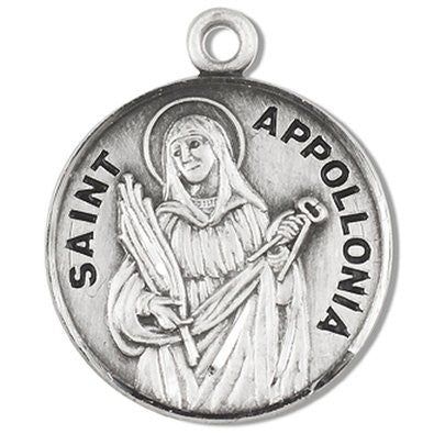 St Apollonia Round Medal 18" Chain