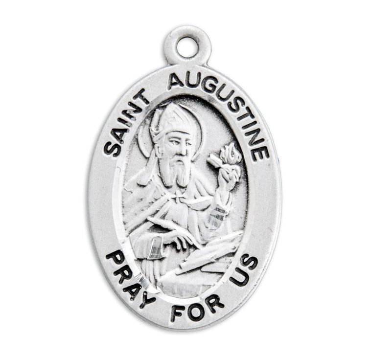 St Augustine Oval Medal 20" Chain