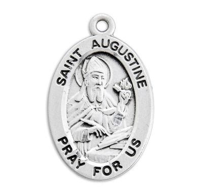 St Augustine Oval Medal 20" Chain