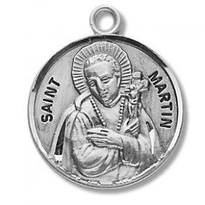 St Martin de Porres Round Medal 20" Chain