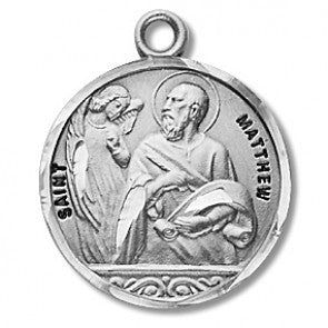St Matthew Round Medal 20" Chain