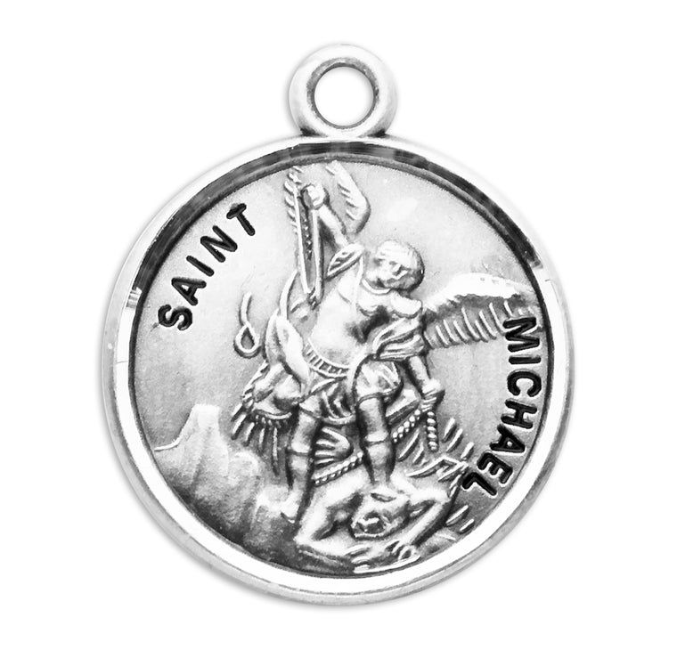 St Michael Round Medal 20" Chain