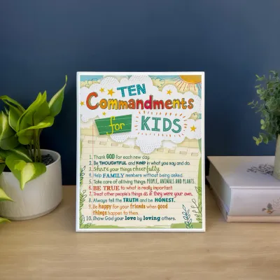 Ten Commandments for Kids Plq