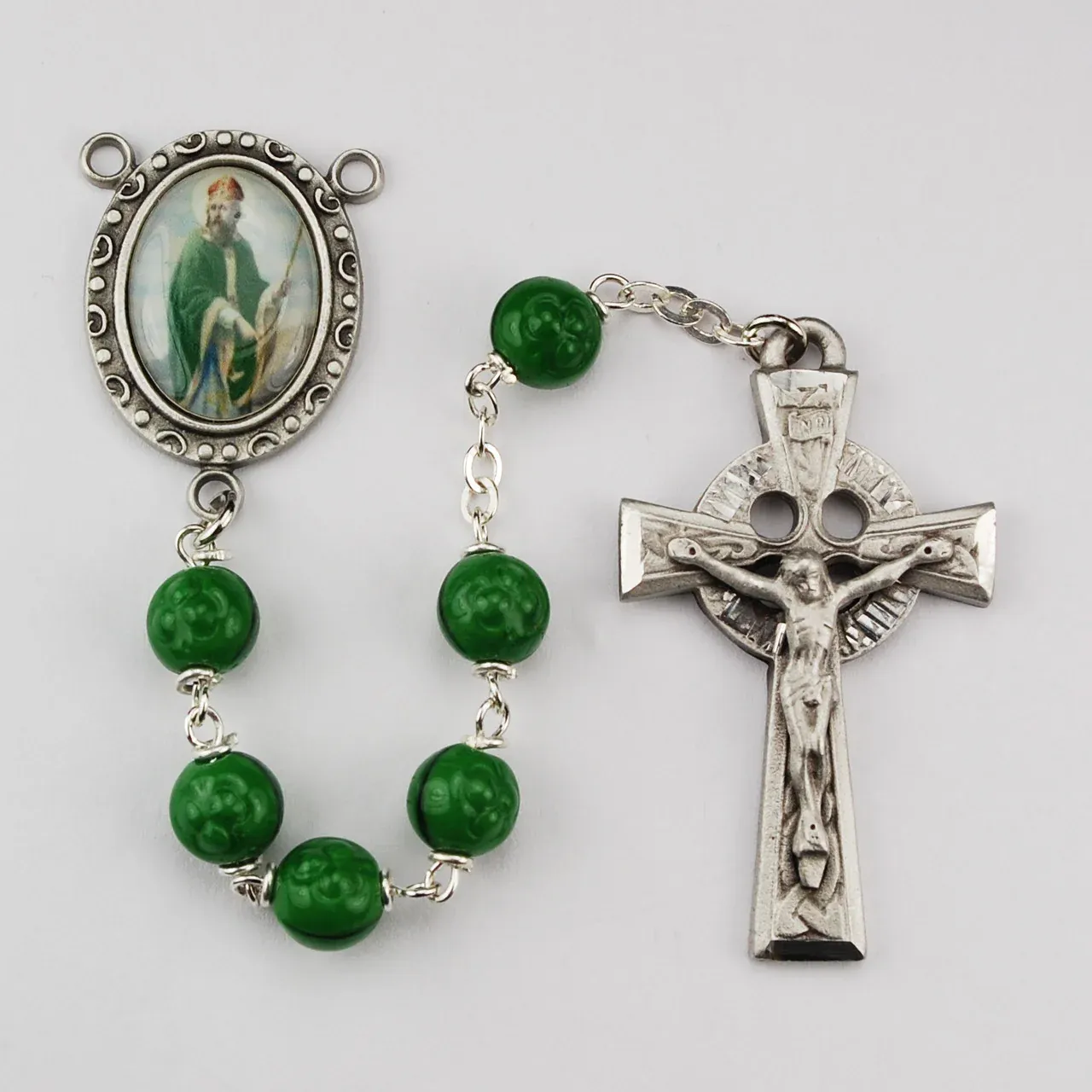 7mm Green St. Patrick Rosary
