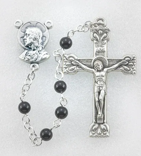 Onyx Bead Gemstone Rosary 4mm