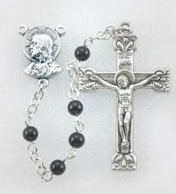 Onyx Bead Gemstone Rosary 4mm