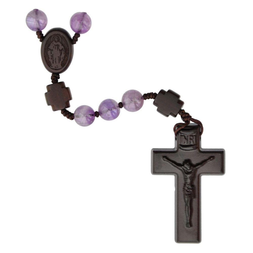 8mm Amethyst Gemstone Rosary