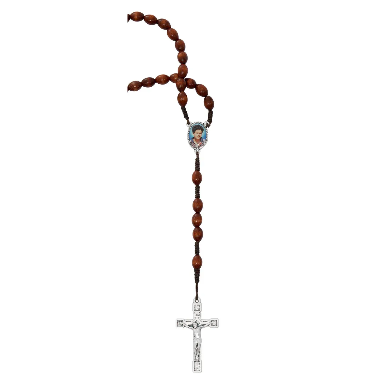 Brown Wood Carlo Acutis Rosary