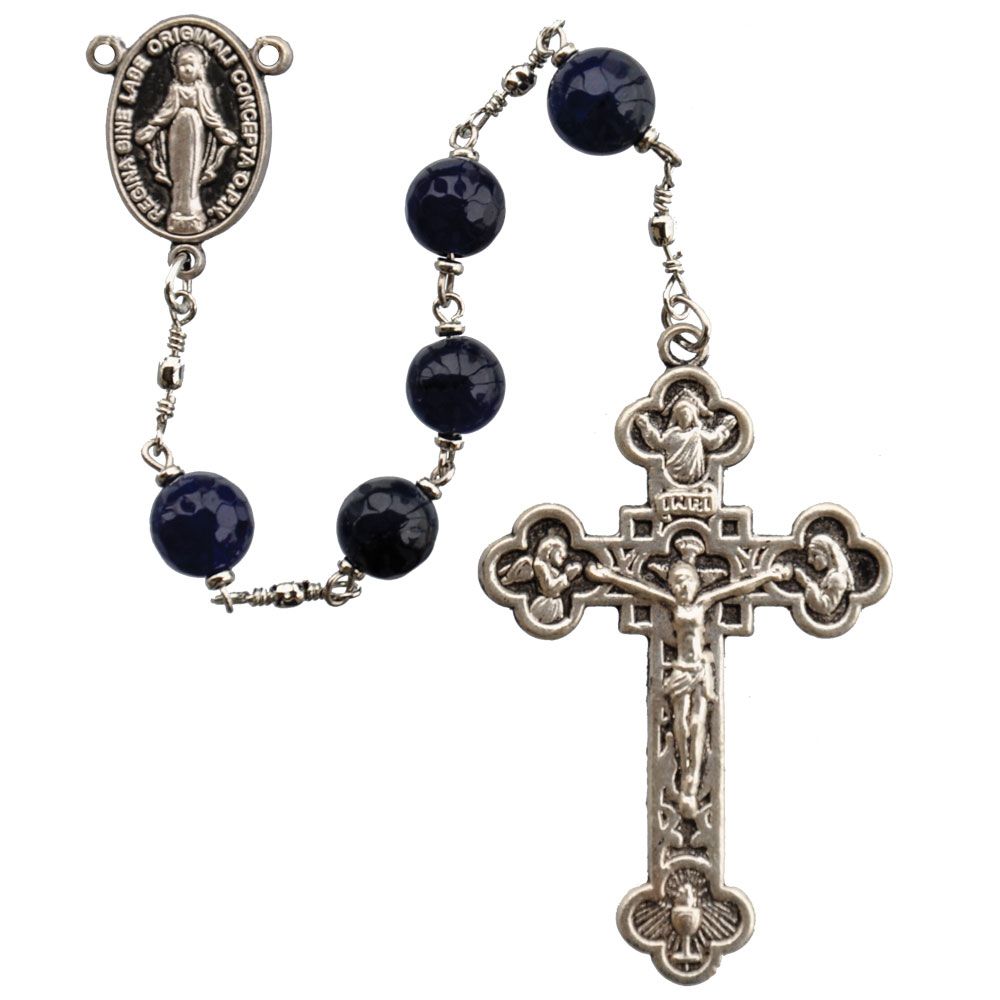 8mm Blue Agate Rosary