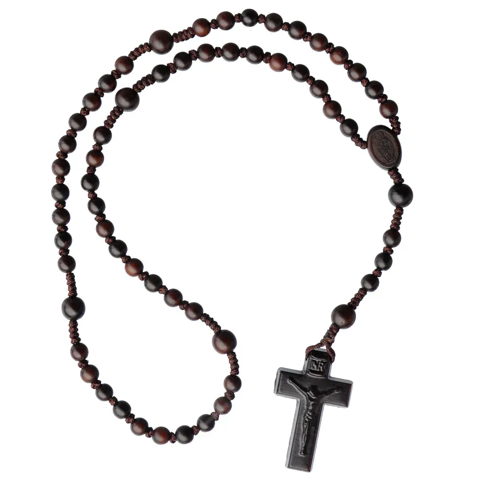 6/8mm Dark Jujube Wood Rosary