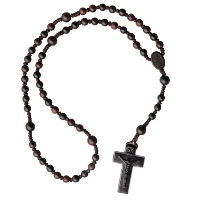 6/8mm Dark Jujube Wood Rosary