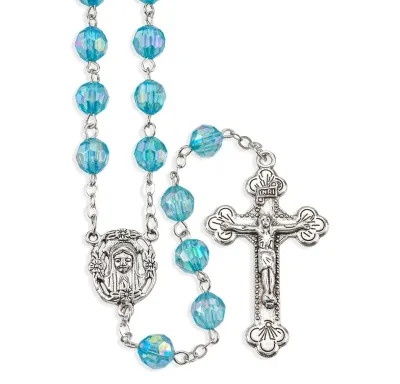 March Aquamarine Birthstone Rosary
