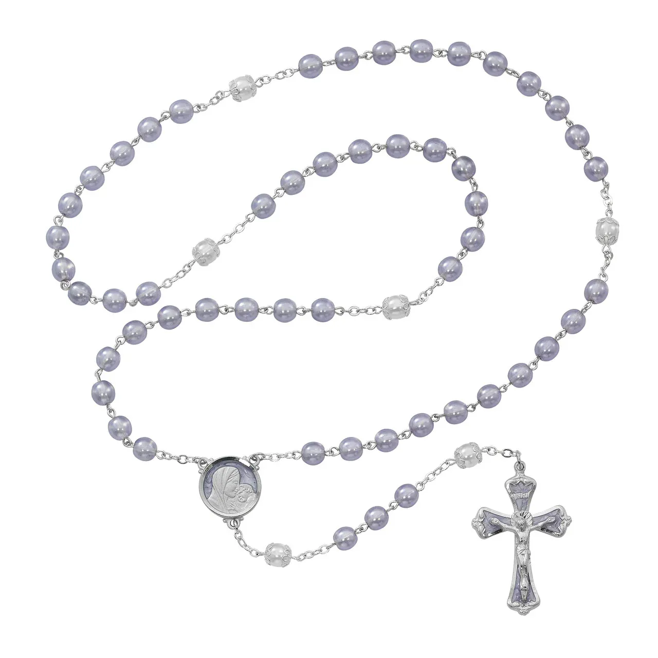 Lavendar Pearl Rosary 7mm