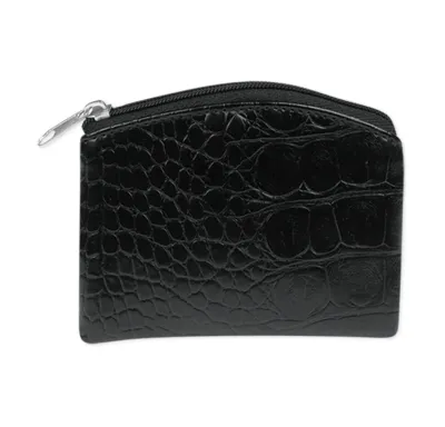 Black Crocodile Skin Ros Pouch