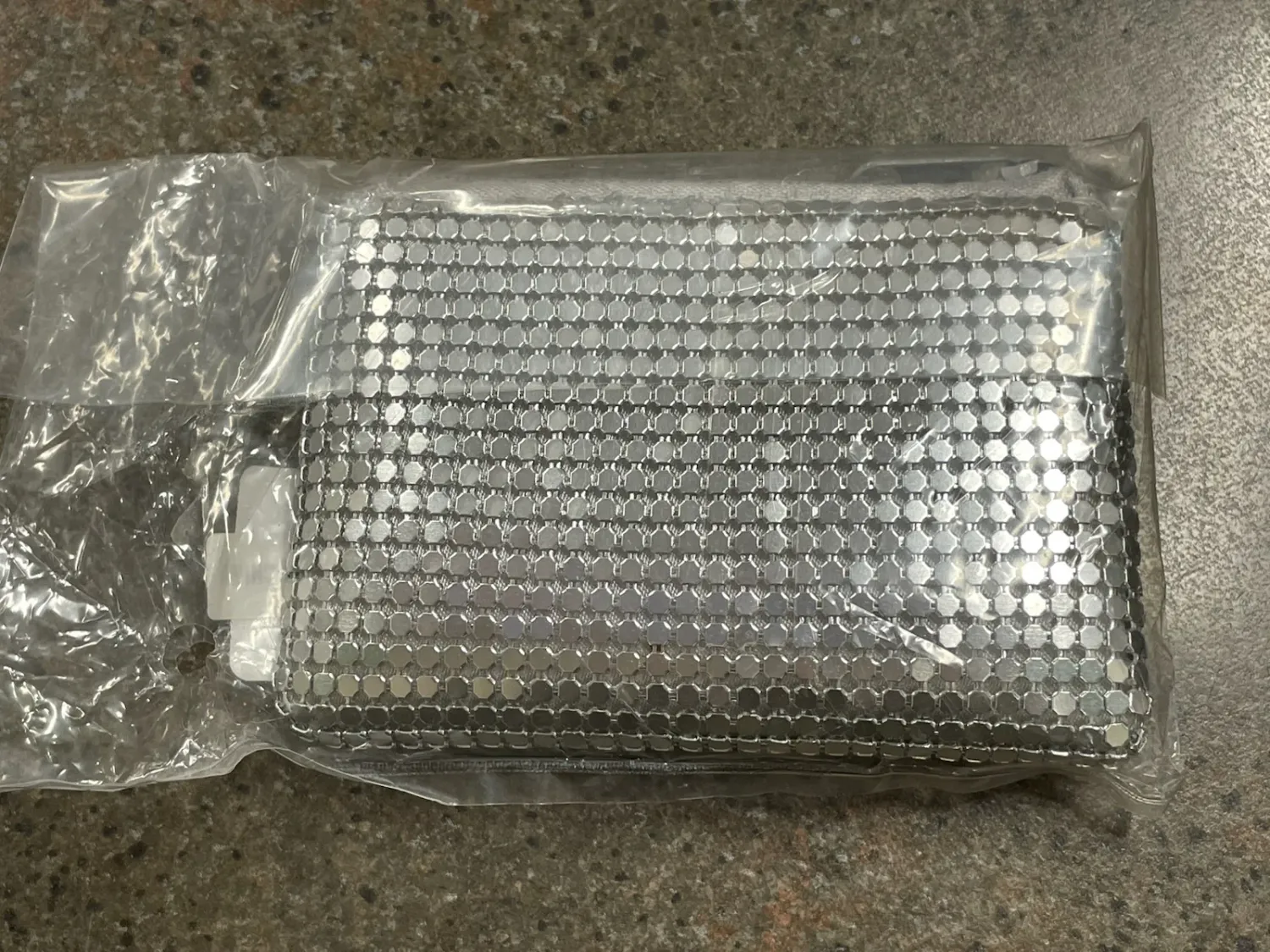 Silver Mesh Rosary Case