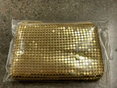 Gold Mesh Rosary Case