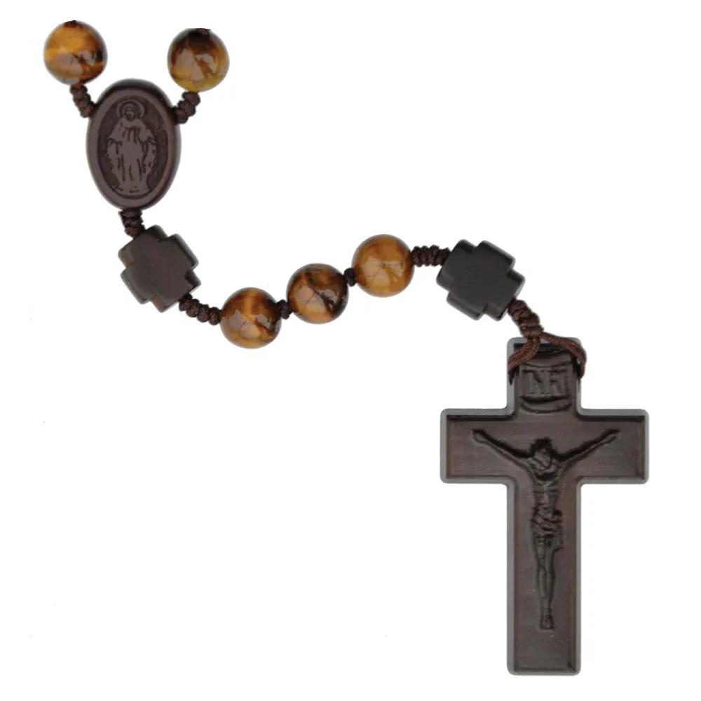 8mm Tiger Eye Gemstone Rosary