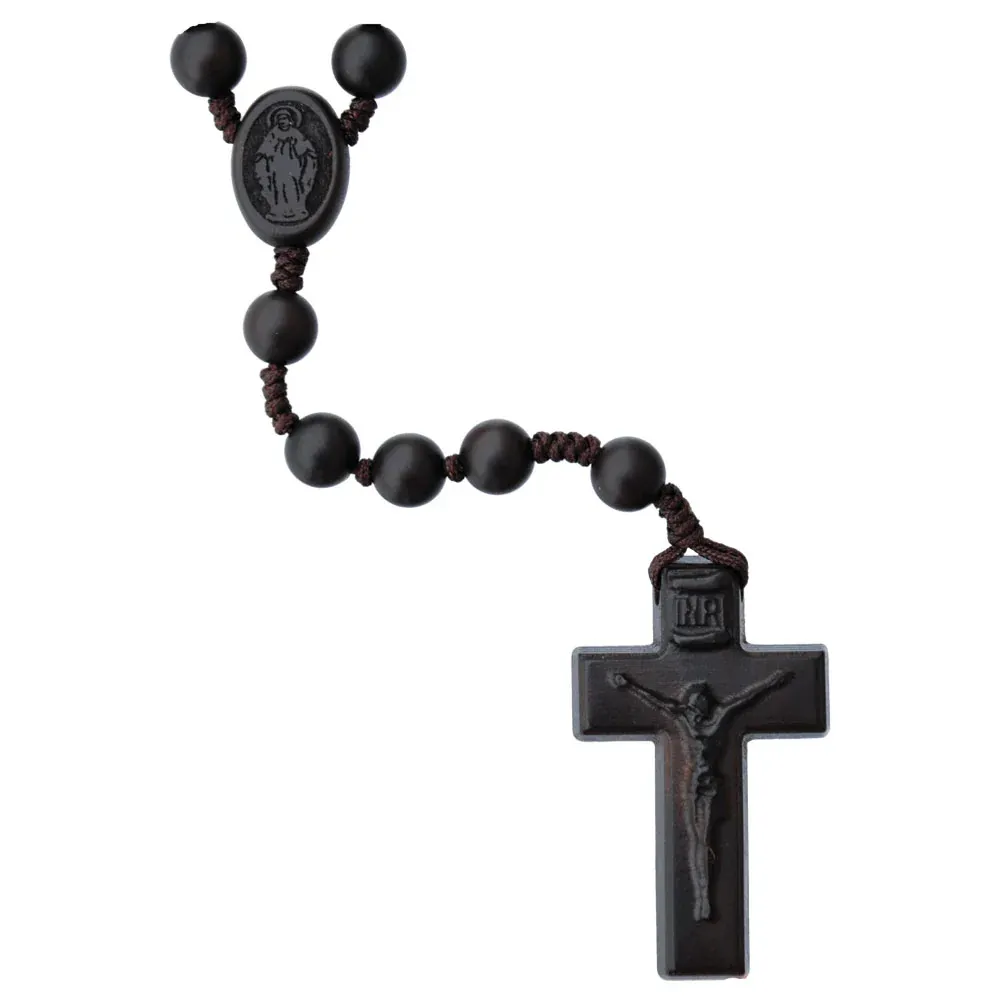 8mm Dark Jujube Wood Rosary 2