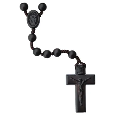 8mm Dark Jujube Wood Rosary 2