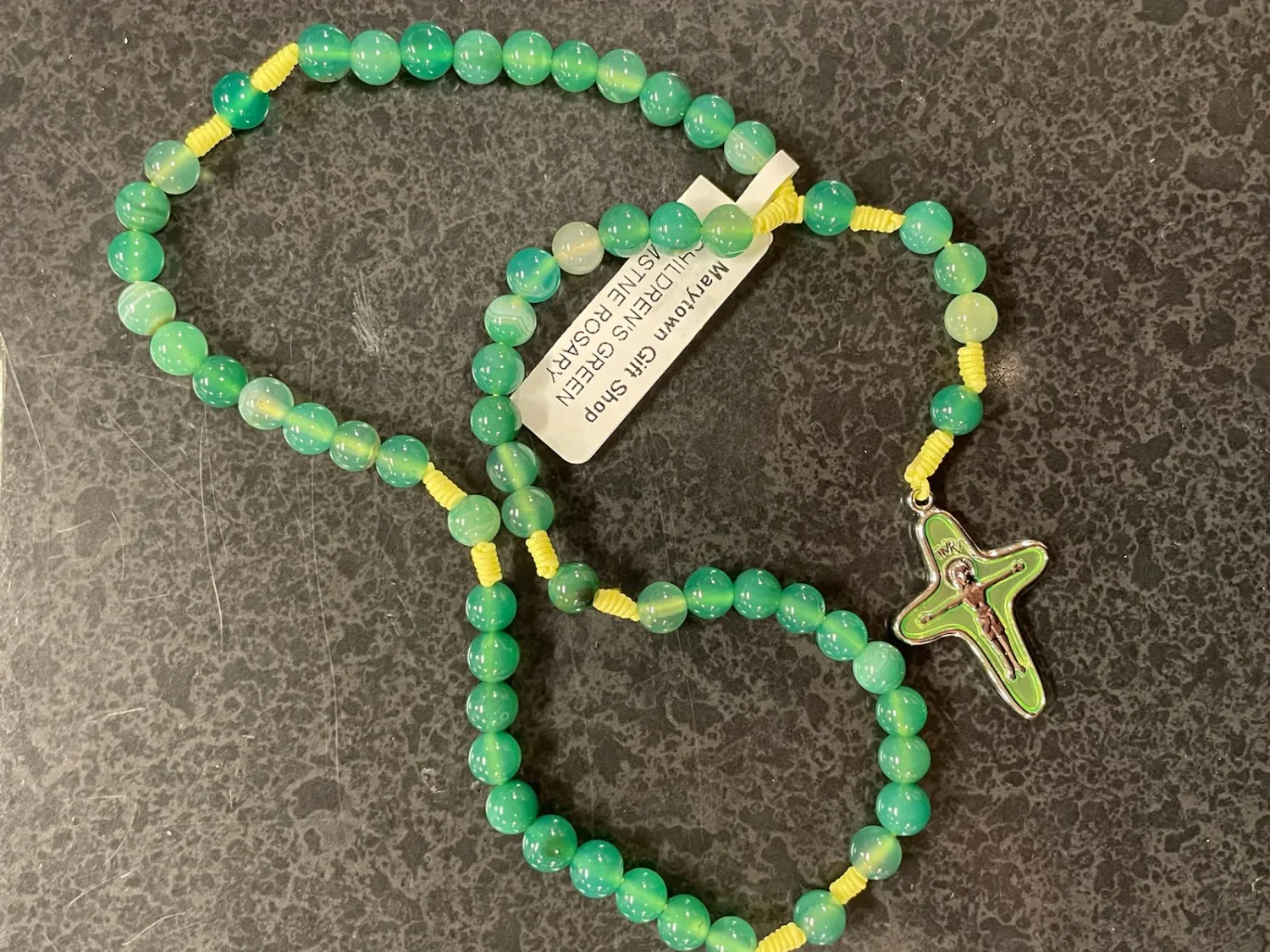 Children's Green Gmstne Rosary
