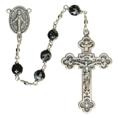 6mm Snowflake Obsidian Rosary