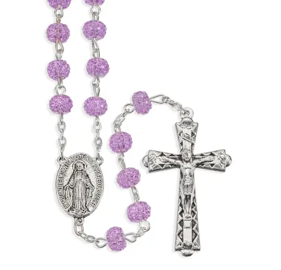 Amethyst Crystal Rosary Round