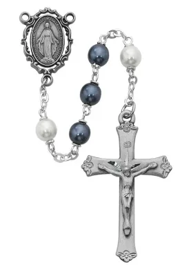Blue And White Pearl Rosary 7m