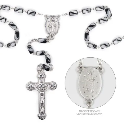 Hematite Oval Faceted Rosary