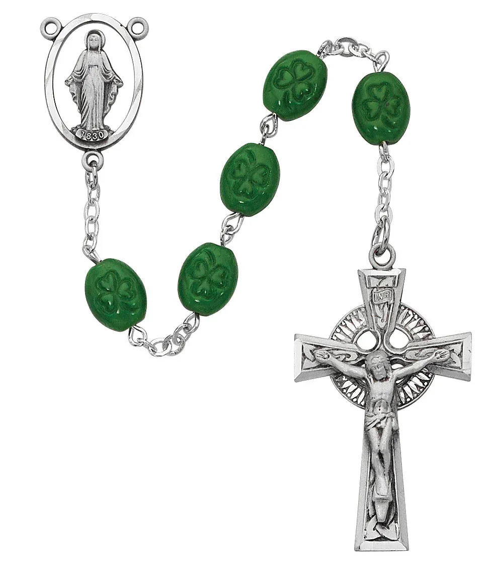 6X8mm Oval Shamrock Rosary
