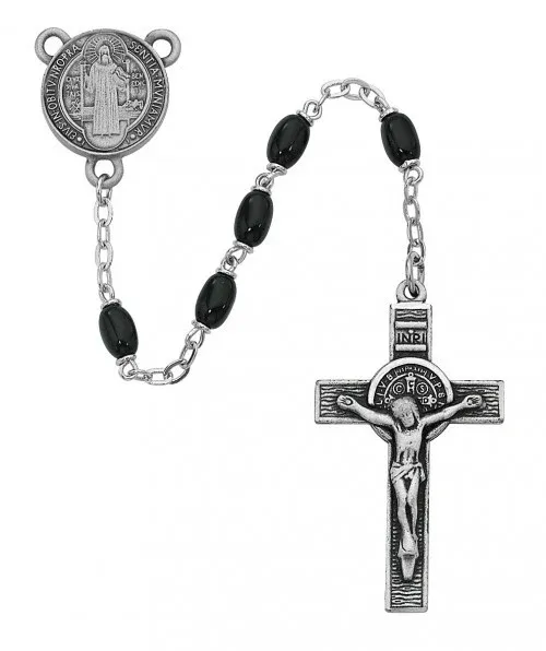 4X6mm Black St Benedict Rosary