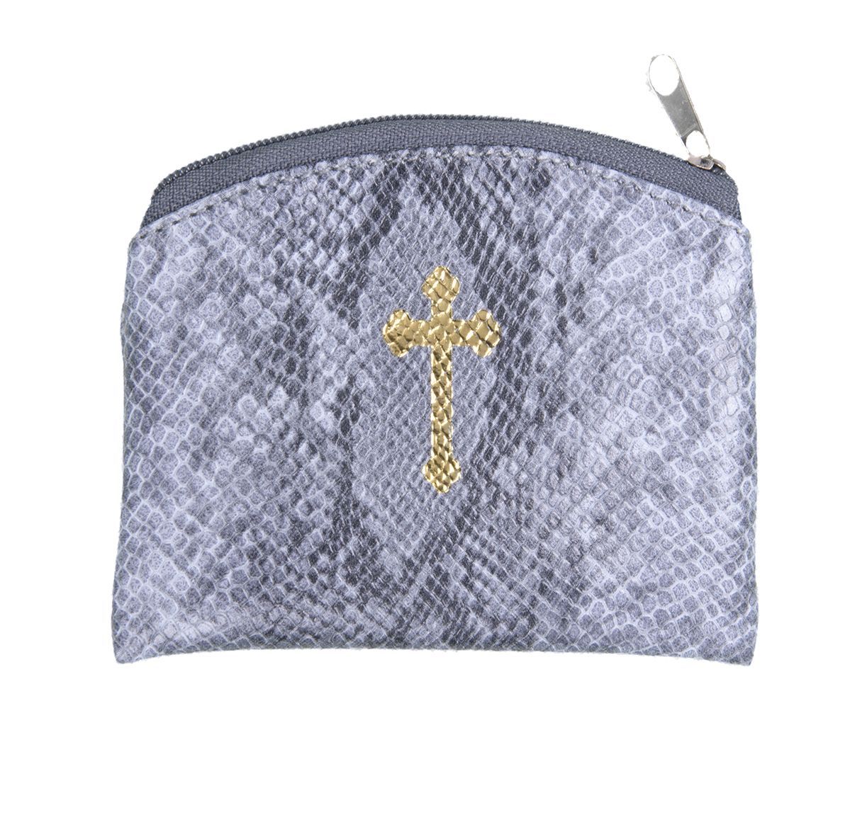 Pewter Reptile Skin Ros Pouch