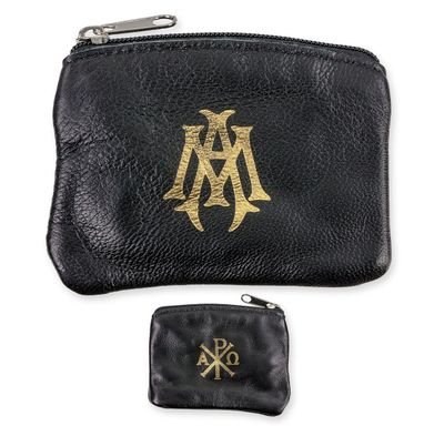 Priest Rosary Case Sheepskin Black
