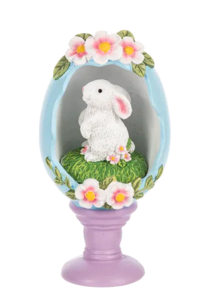 Egg Figurine On Pedestal Bunny