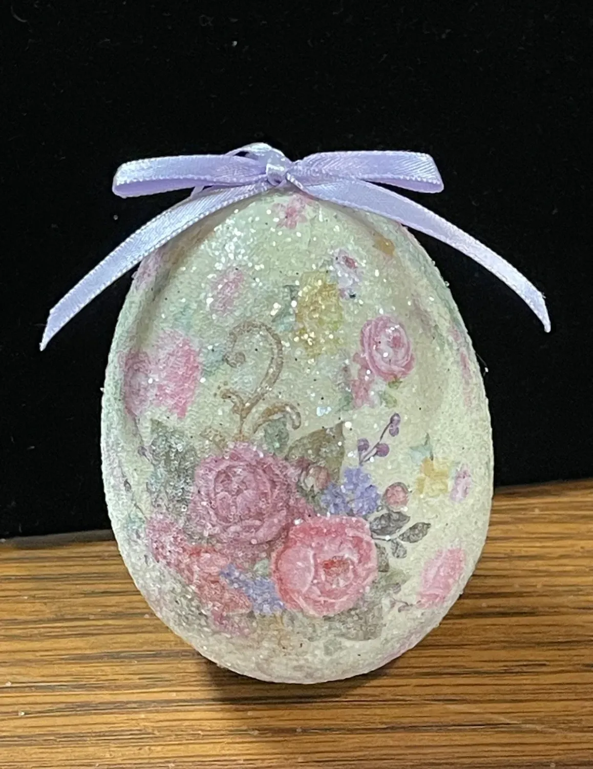 Glitter Egg Ornament Yellow