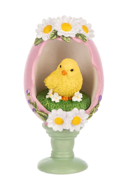 Egg Figurine On Pedestal Chick