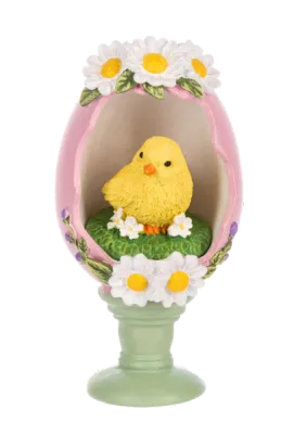 Egg Figurine On Pedestal Chick