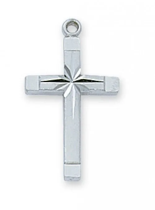 SS Engraved Cross 16-18" Ch