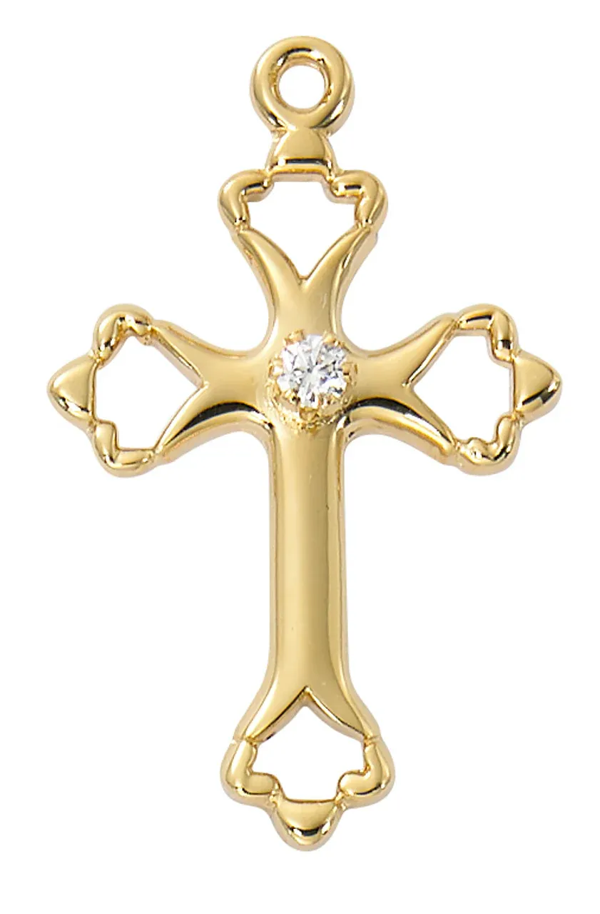 Gs Cross Cz Stone Cntr 16-18"