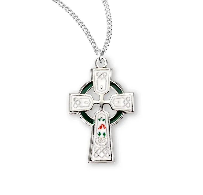 SS Celtic Cross with Flowers 18"