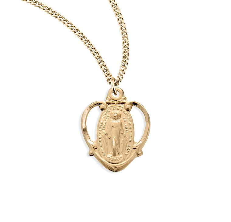 16K Gp Pierced Heart Mirac 18
