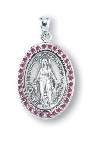 SS Oval Mirac Medal W/ Pink