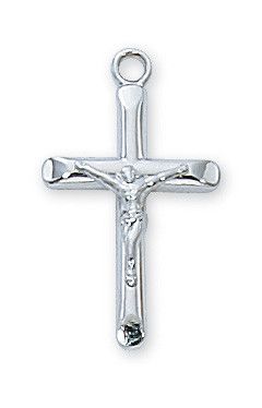 SS Crucifix Sm Bevel 16/18"