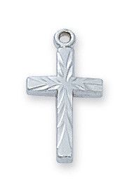 SS Cross Small Diamond Cut 16"