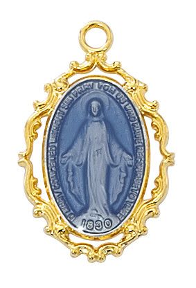 1" Gld Ornate Bl Enamel Mirac
