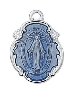 SS Mirac Scroll W/Bl Enamel