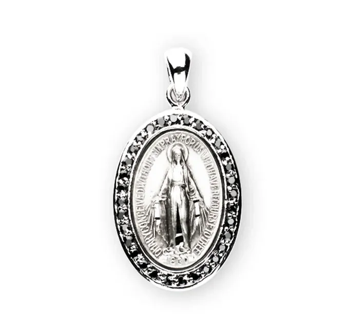 SS Oval Miracaculous Jet Black CZ 18"