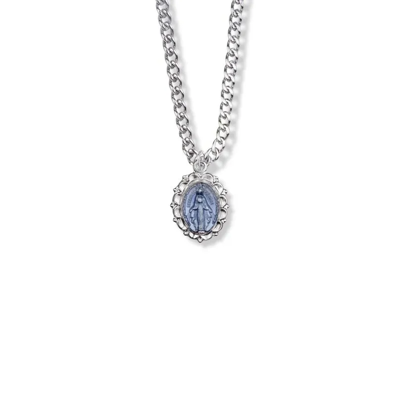 SS Mirac Blue Enamel 18"Chain